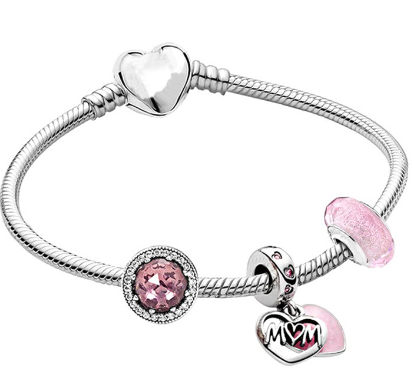 Pulsera Estilo Pandora para Mamá con Dijes Incluidos (Set)