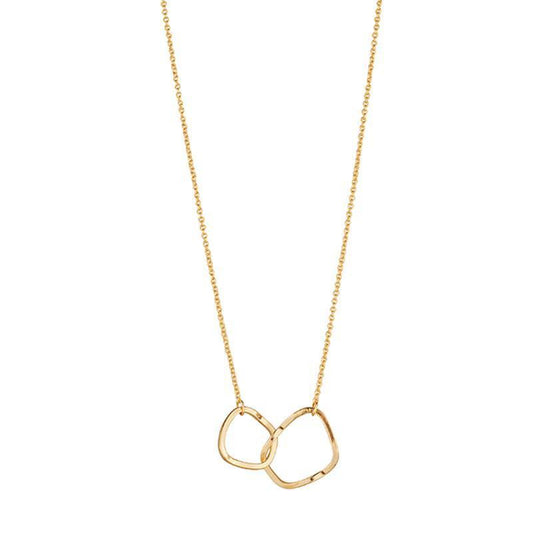 Minimalist Choker Necklace with Double Ring Pendant