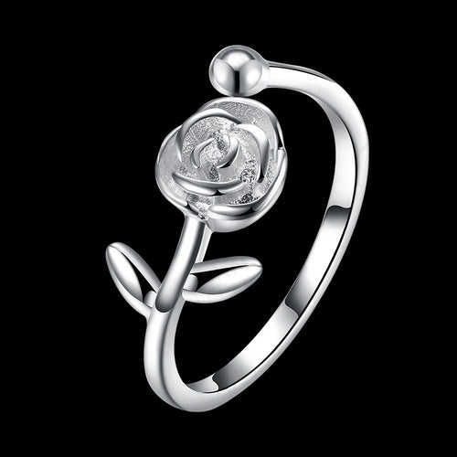 Anillo Abierto de Flor de Rosa, Anillo de Rosa, Anillo de Cola