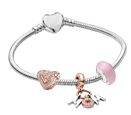Pulsera Estilo Pandora para Mamá con Dijes Incluidos (Set)